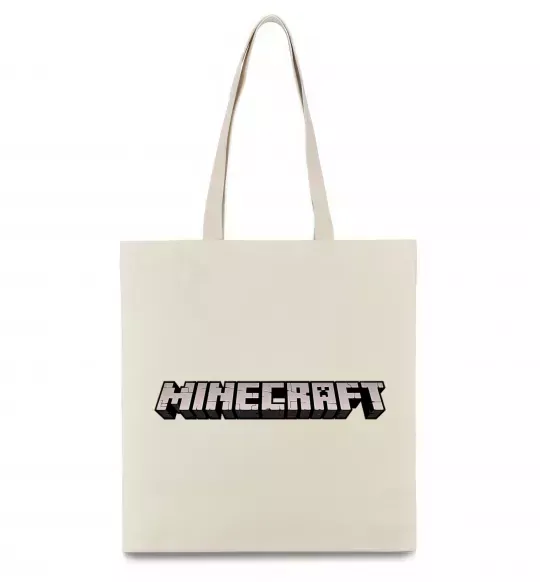 Эко-сумка Minecraft logo 3d Бежевый фото