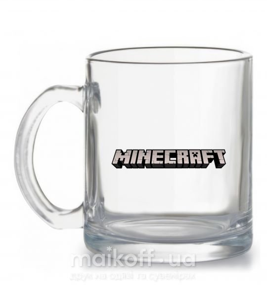 Чашка стеклянная Minecraft logo 3d Прозрачный фото