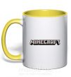 Чашка з кольоровою ручкою Minecraft logo 3d Сонячно жовтий фото