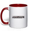 Чашка с цветной ручкой Minecraft logo 3d Красный фото