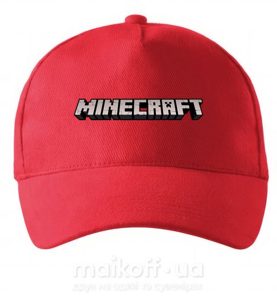 Кепка Minecraft logo 3d Червоний фото