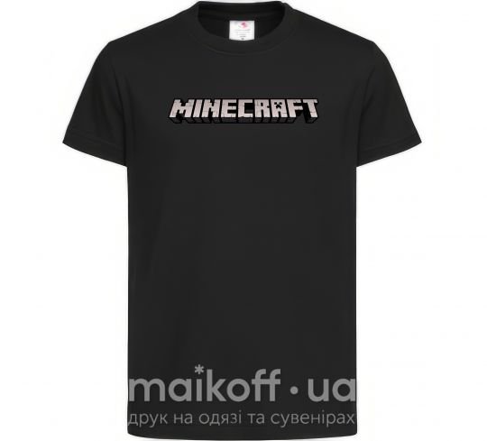 Детская футболка Minecraft logo 3d Черный фото