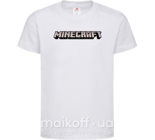 Дитяча футболка Minecraft logo 3d Білий фото