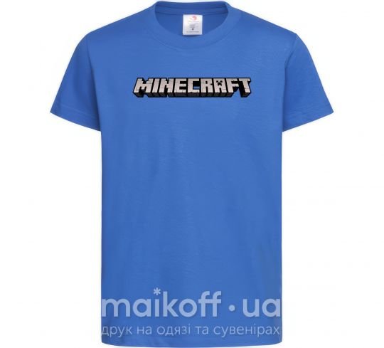 Дитяча футболка Minecraft logo 3d Яскраво-синій фото