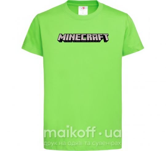 Дитяча футболка Minecraft logo 3d Лаймовий фото