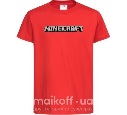 Детская футболка Minecraft logo 3d Красный фото