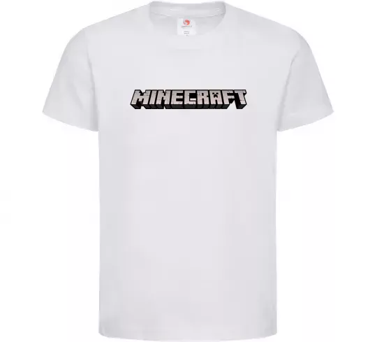 Дитяча футболка Minecraft logo 3d Білий фото