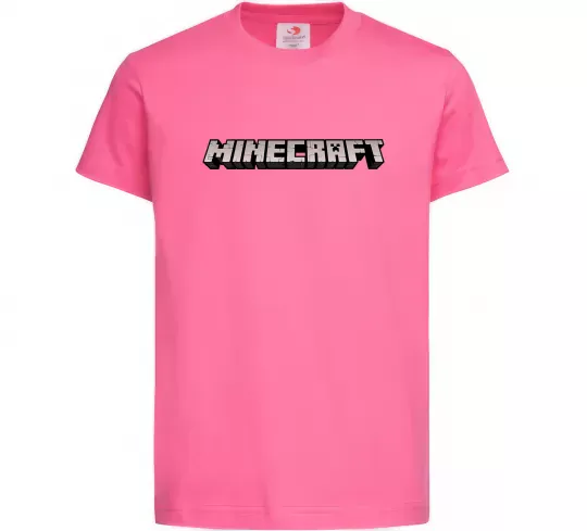 Дитяча футболка Minecraft logo 3d Яскраво-рожевий фото