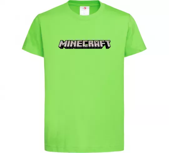 Дитяча футболка Minecraft logo 3d Лаймовий фото