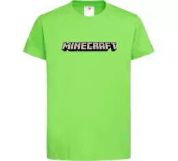 Дитяча футболка Minecraft logo 3d Лаймовий фото