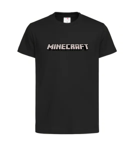 Дитяча футболка Minecraft logo 3d Чорний фото