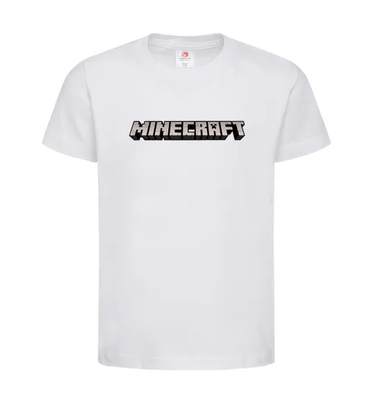 Дитяча футболка Minecraft logo 3d Білий фото