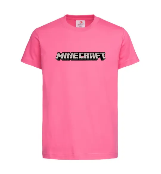 Дитяча футболка Minecraft logo 3d Яскраво-рожевий фото