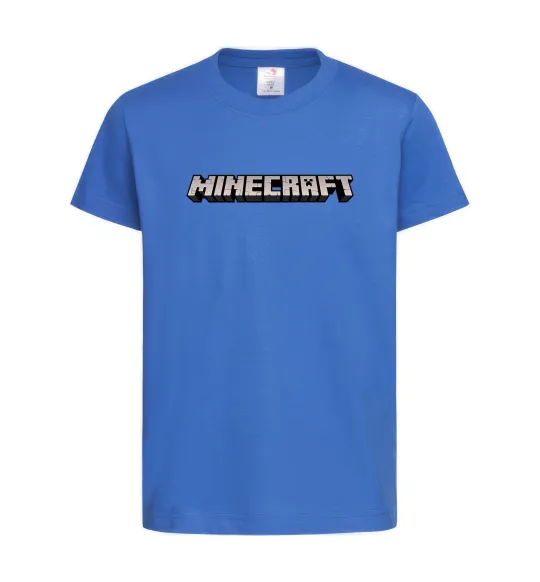 Дитяча футболка Minecraft logo 3d Яскраво-синій фото