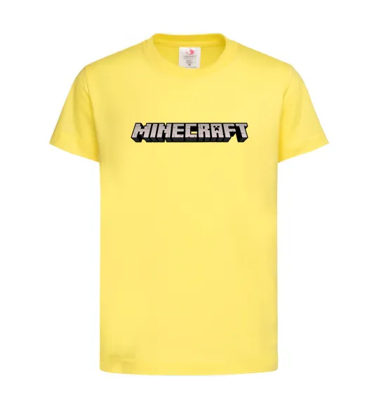 Дитяча футболка Minecraft logo 3d Лимонний фото