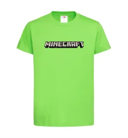 Детская футболка Minecraft logo 3d Лаймовый фото