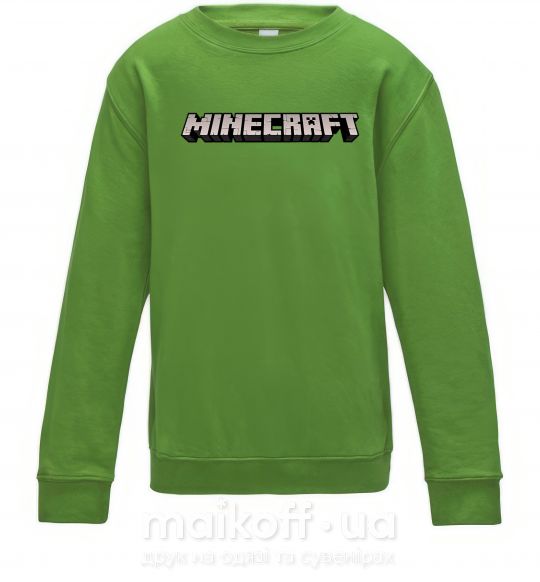 Детский Свитшот Minecraft logo 3d Лаймовый фото