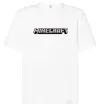 Футболка Оверсайз Minecraft logo 3d Білий фото