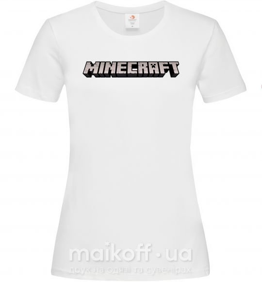 Жіноча футболка Minecraft logo 3d Білий фото