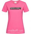 Женская футболка Minecraft logo 3d Ярко-розовый фото