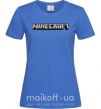 Жіноча футболка Minecraft logo 3d Яскраво-синій фото