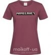 Жіноча футболка Minecraft logo 3d Бордовий фото