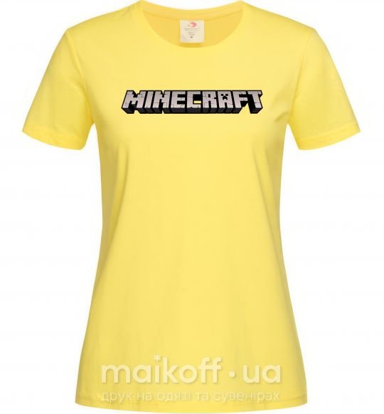 Жіноча футболка Minecraft logo 3d Лимонний фото