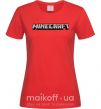Женская футболка Minecraft logo 3d Красный фото