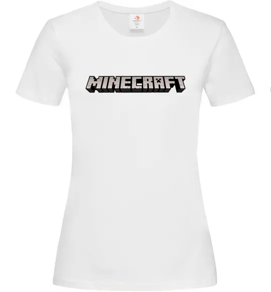 Женская футболка Minecraft logo 3d Белый фото