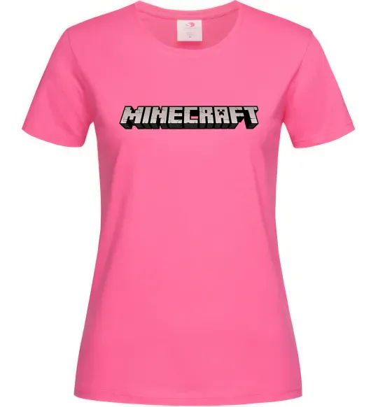 Женская футболка Minecraft logo 3d Ярко-розовый фото