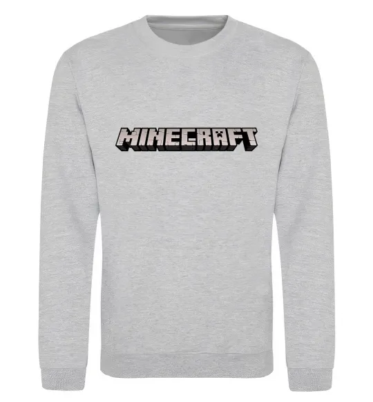 Свитшот Minecraft logo 3d Серый меланж фото