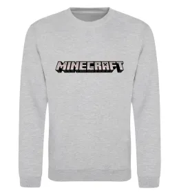Світшот Minecraft logo 3d Сірий меланж фото
