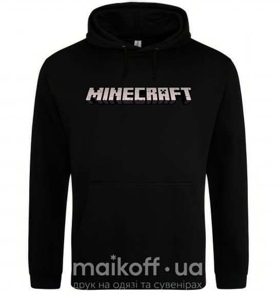 Мужская толстовка (худи) Minecraft logo 3d Черный фото
