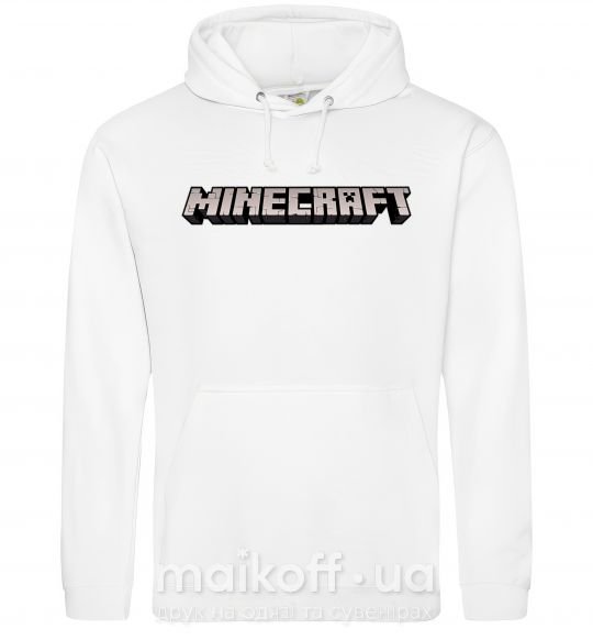 Чоловіча толстовка (худі) Minecraft logo 3d Білий фото