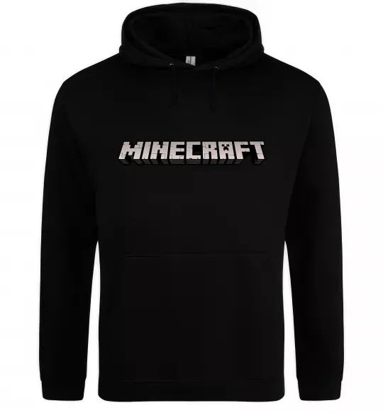 Чоловіча толстовка (худі) Minecraft logo 3d Чорний фото