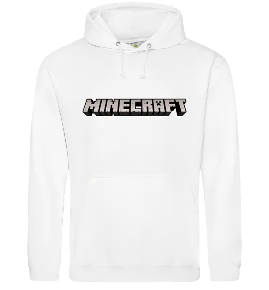 Чоловіча толстовка (худі) Minecraft logo 3d Білий фото