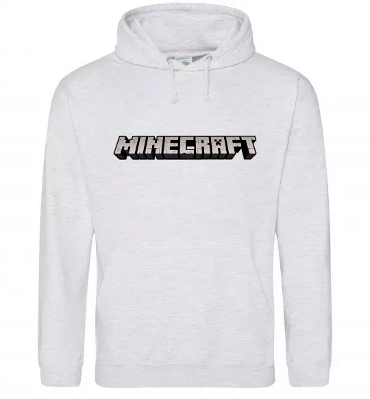 Женская толстовка (худи) Minecraft logo 3d Серый меланж фото