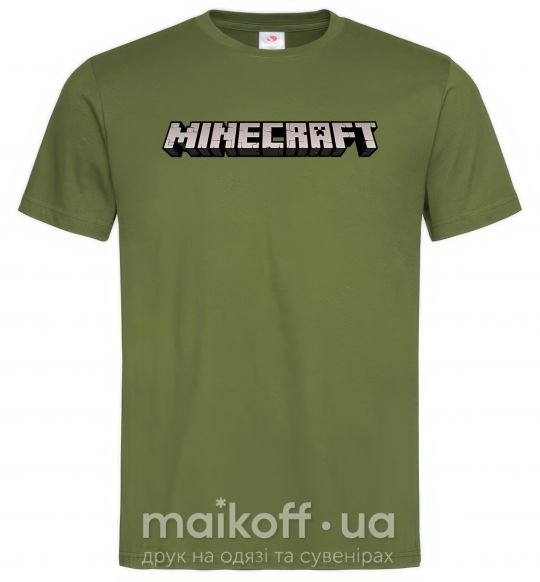 Мужская футболка Minecraft logo 3d Оливковый фото