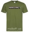 Чоловіча футболка Minecraft logo 3d Оливковий фото