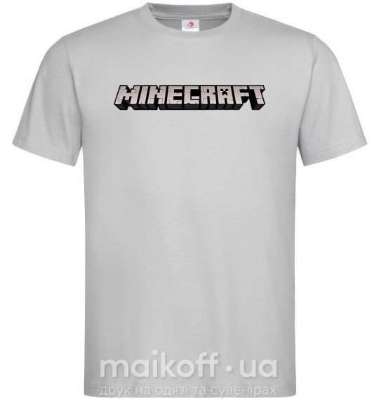 Мужская футболка Minecraft logo 3d Серый фото