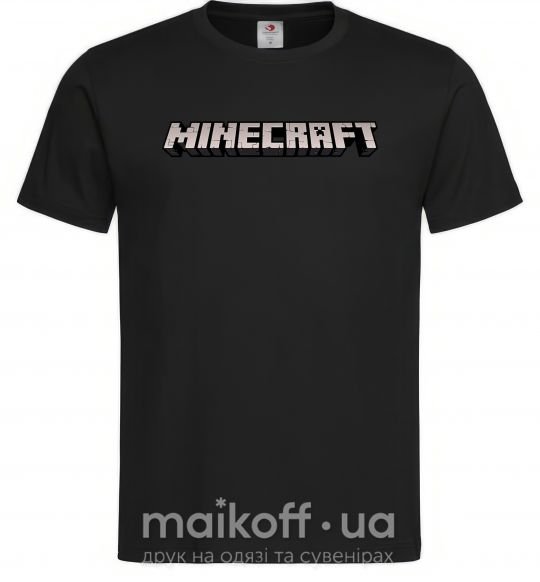 Чоловіча футболка Minecraft logo 3d Чорний фото