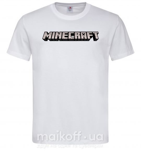 Мужская футболка Minecraft logo 3d Белый фото