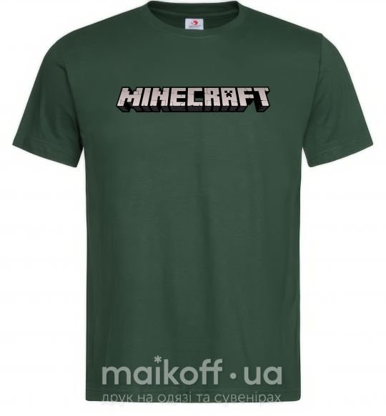 Мужская футболка Minecraft logo 3d Темно-зеленый фото