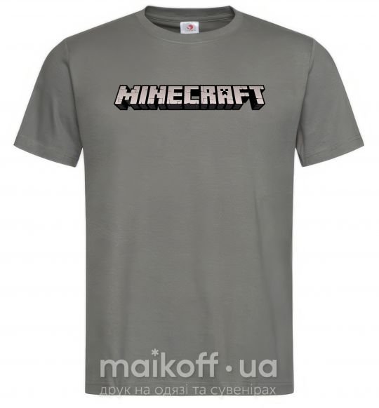 Чоловіча футболка Minecraft logo 3d Графіт фото