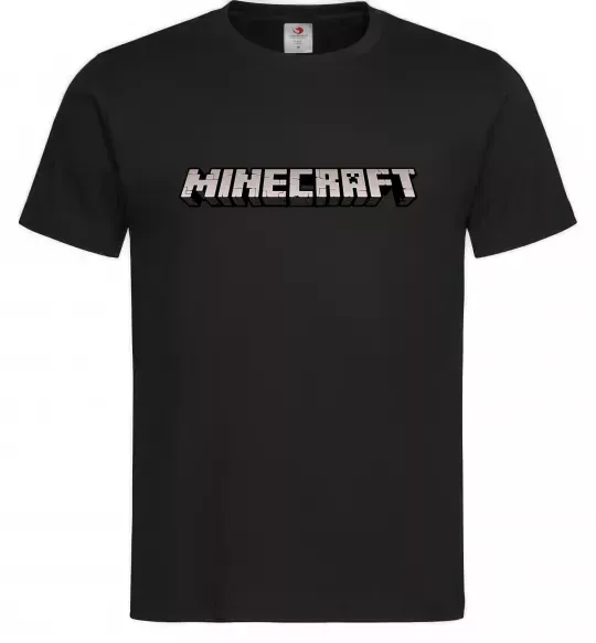 Чоловіча футболка Minecraft logo 3d Чорний фото