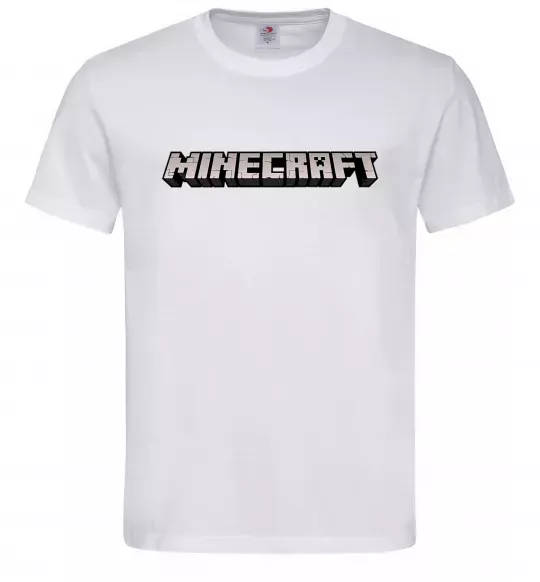 Чоловіча футболка Minecraft logo 3d Білий фото