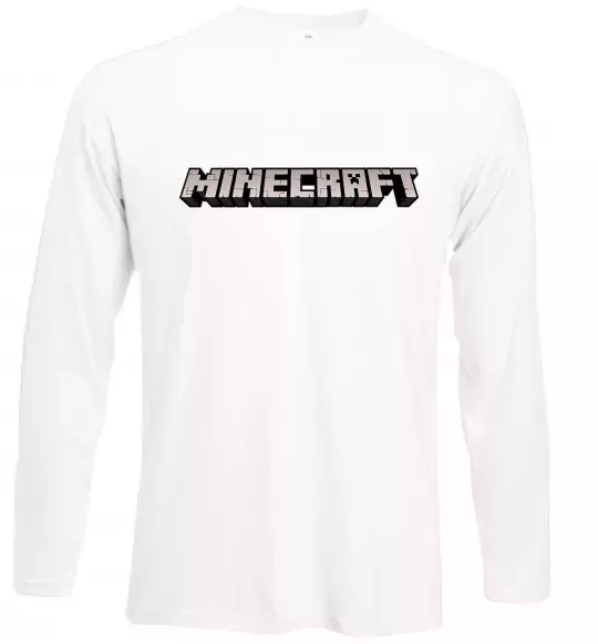 Лонгслив Minecraft logo 3d Белый фото