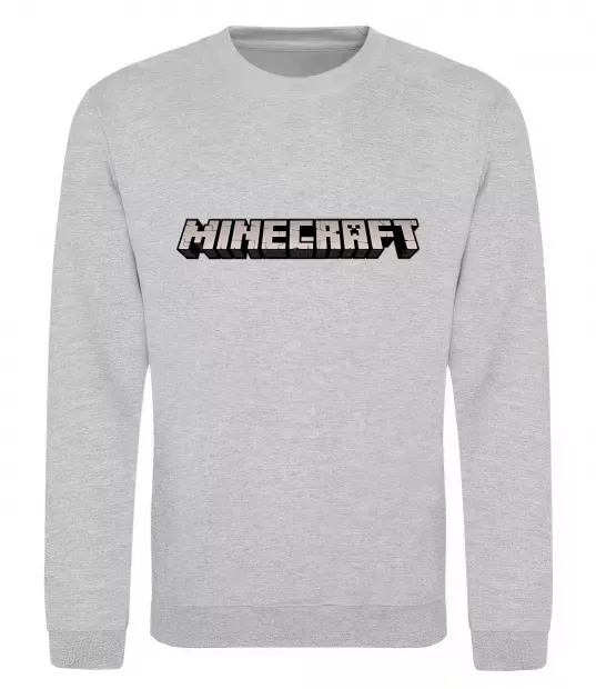Свитшот Minecraft logo 3d Серый меланж фото