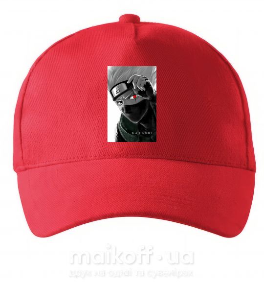 Кепка Naruto Kakashi чб Красный фото
