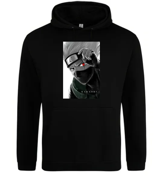 Жіноча толстовка (худі) Naruto Kakashi чб Чорний фото